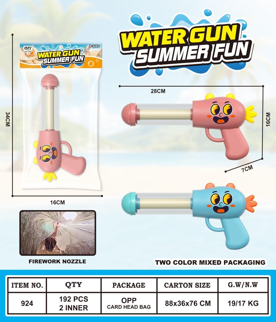 Circular smiley face gun handle pull-out rotating fireworks water gun, water cannon (2-color mixed)